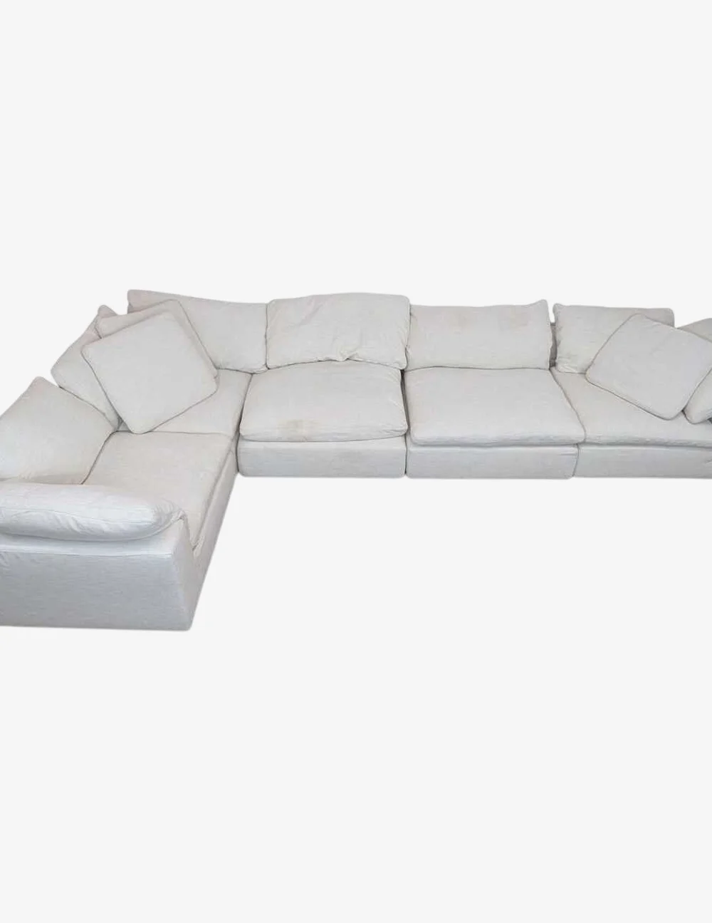 Restoration Hardware Spacious L-Shaped White Modern Sectional Sofa with Soft Cushions - image 0