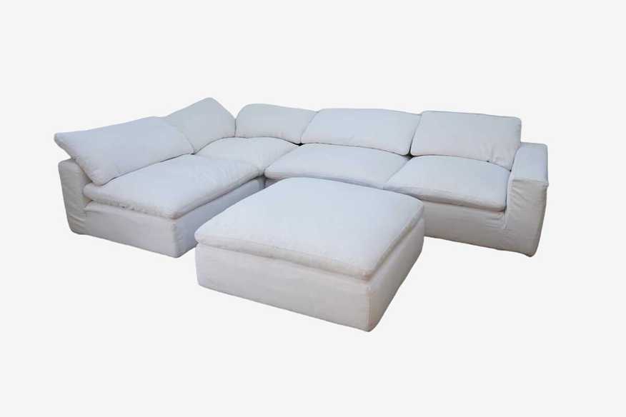 5-Pc Restoration Hardware White Cloud Sofa w/ Ottoman As-Is - image 0