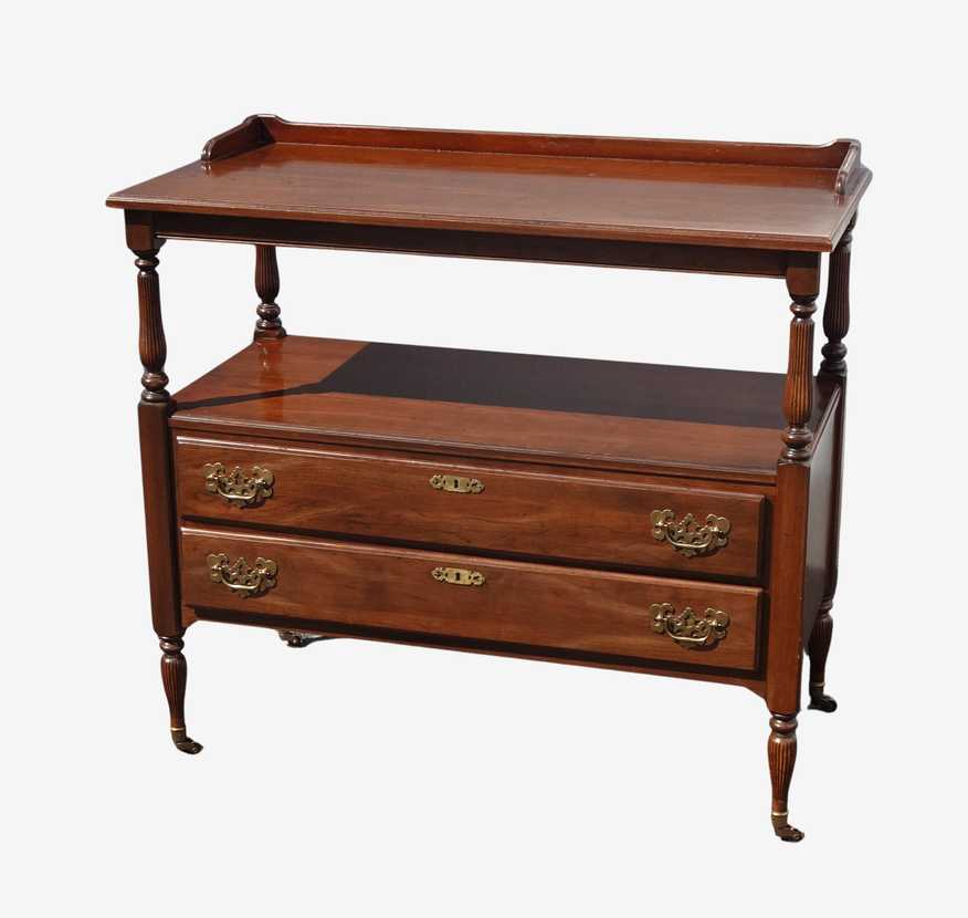Vintage Ethan Allen Georgian Court Server Sideboard Buffet w Brass Feet Sheraton - image 0