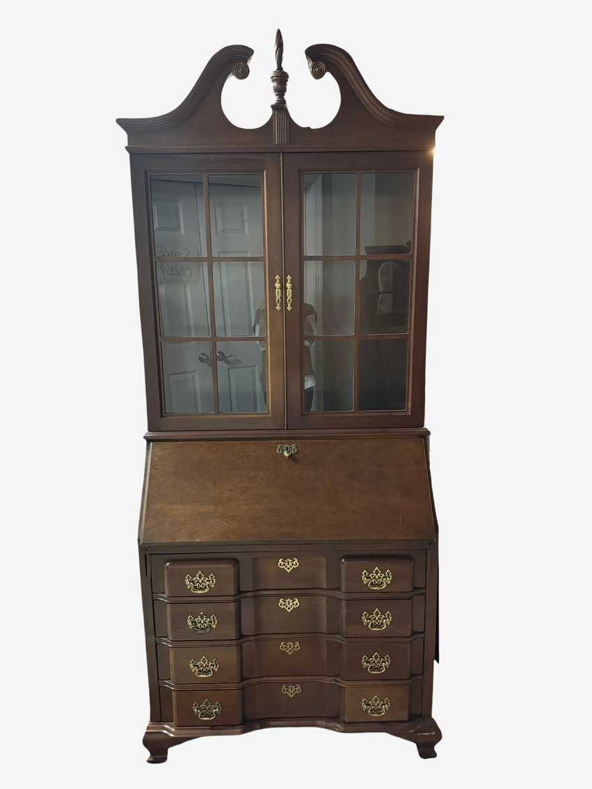 Vintage Jasper Cabinet Cherry Secretary w Serpentine Drawers EK221-183 - image 0
