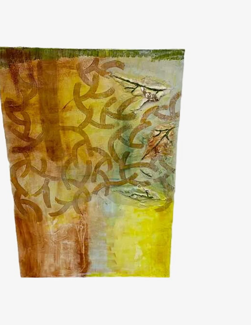 Brown Yellow Green ArtWork On Canvas - image 0