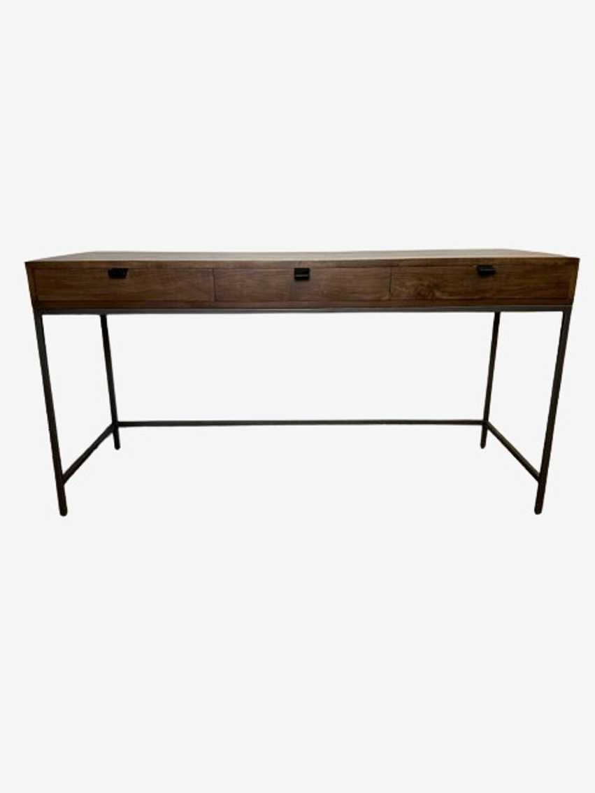 Pottery Barn Trey Modular Brown Writing Desk With Three Drawers - image 0