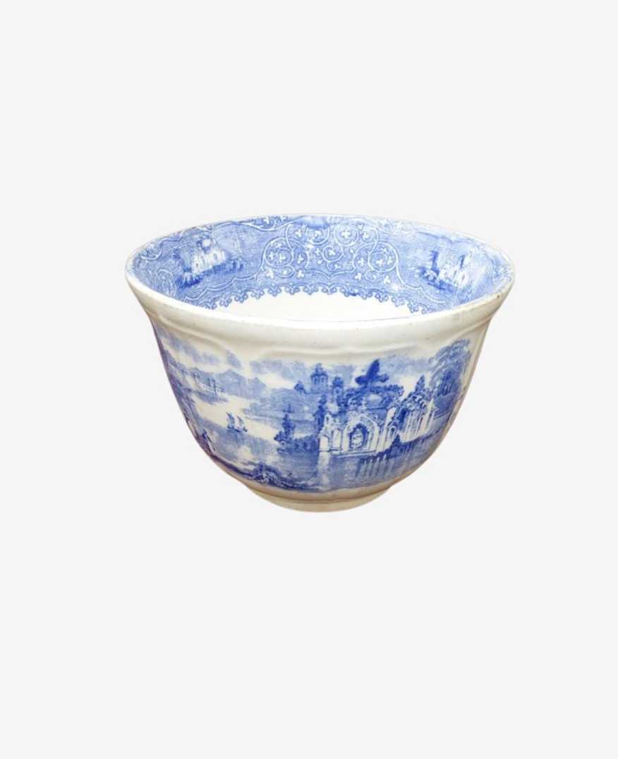 Vintage Blue & White Hand Painted Porcelain China Bowl 1800's - image 0