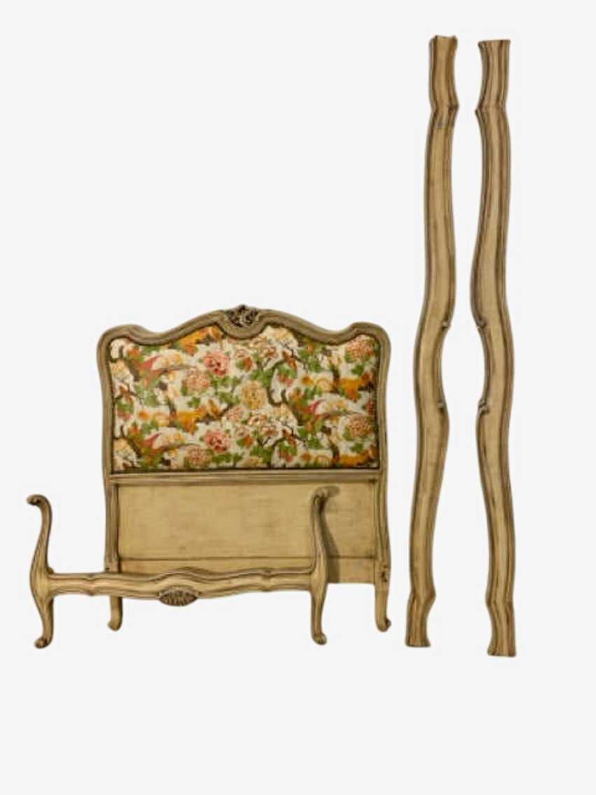 Custom Upholstered Bird French Country Twin Bed Frame - image 0