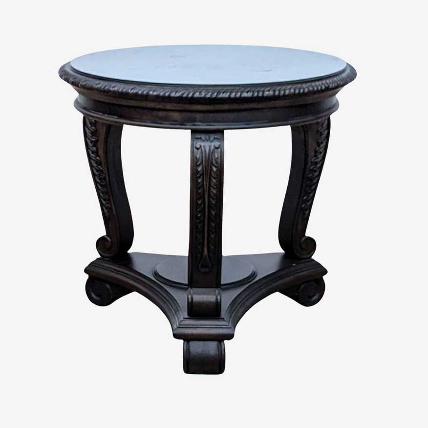 Carved Wood End Table - image 0