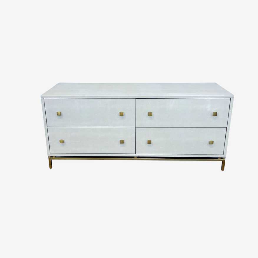 CB2 Ivory Shagreen Embossed Low Dresser - image 0