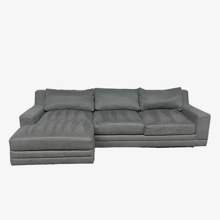 Living Spaces Gray 2-Pc Sectional Couch - image 0