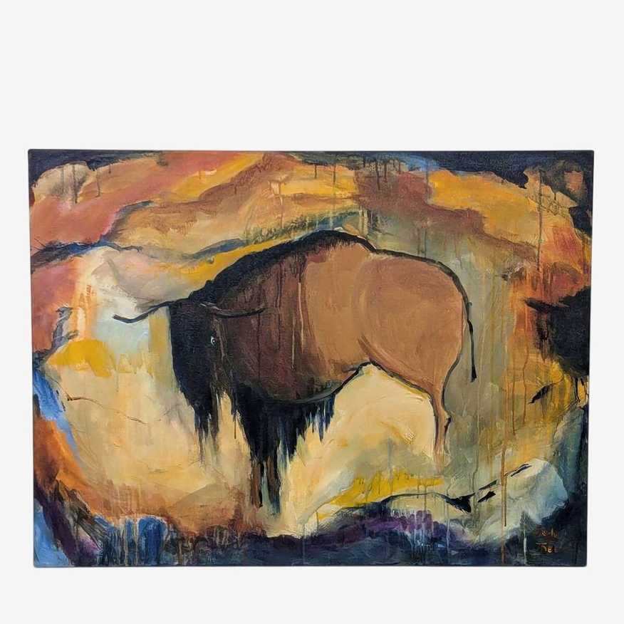 Original “ Bison Altamira” Cave Painting by Judy Theo - image 0