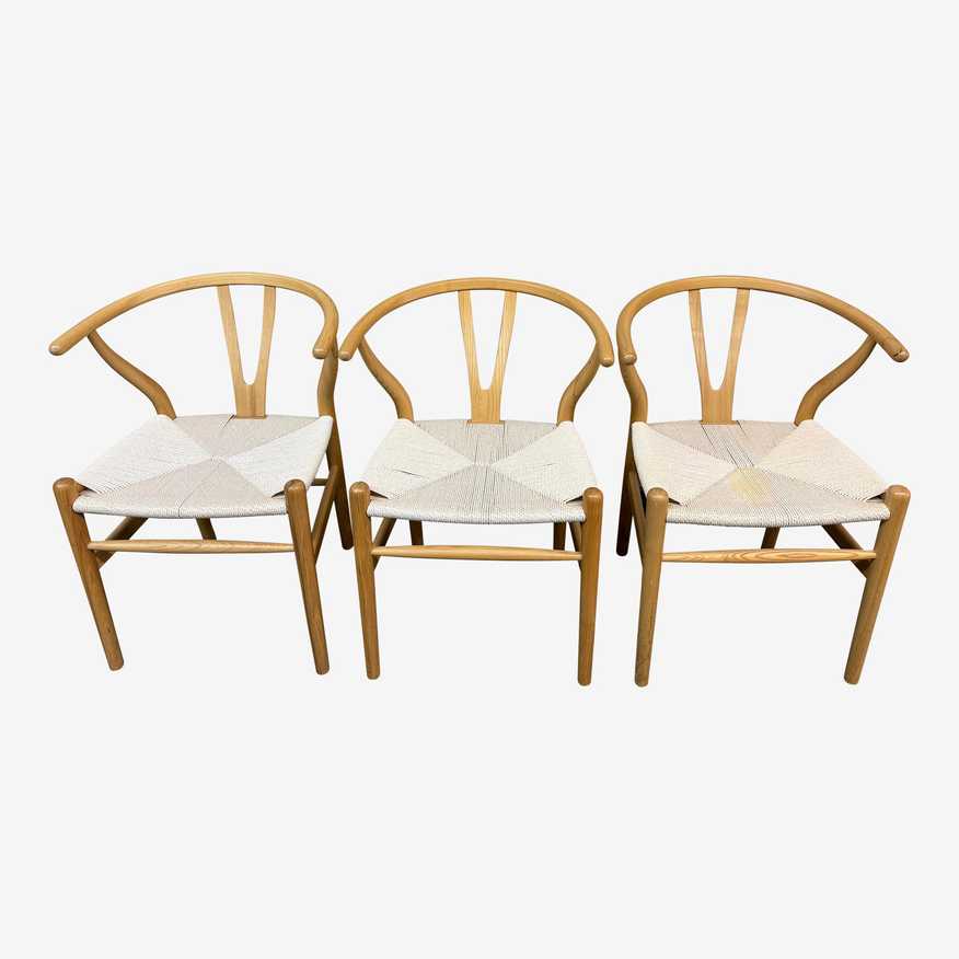 Rove Concept Wishbone Natural Finish Side Chairs, Set of Three - image 0