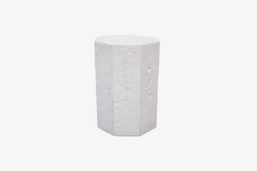 White Plaster Side Table - image 0