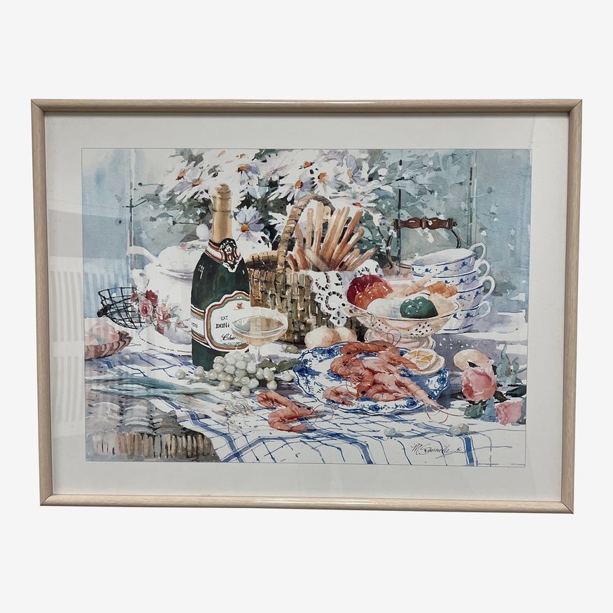 Marylin Simandle Artist Signed Limited Edition Serigraph on Paper 'Late Brunch' - image 0