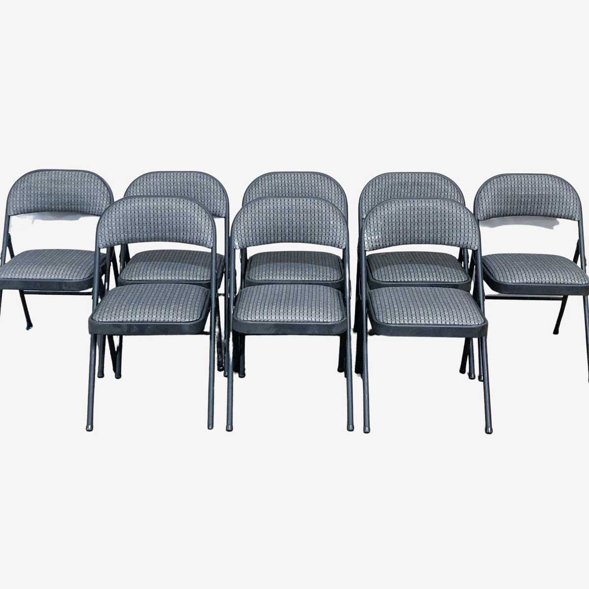 Metal Folding Chairs Set of 8 Kashew