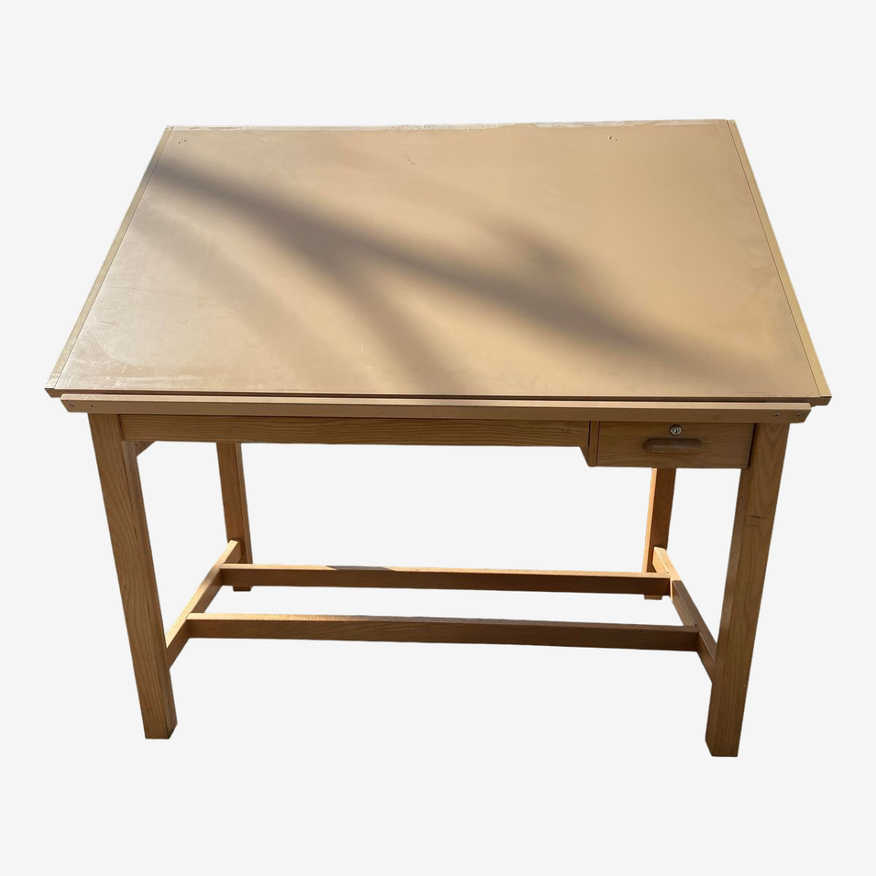 1980s Vintage Hamilton Oak Drafting Table - image 0