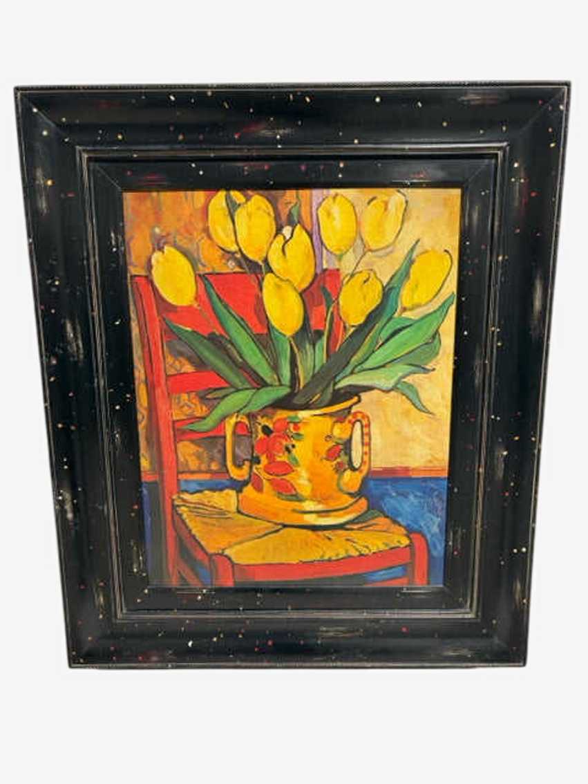 Yellow Tulips by Alush Shima in Speckled Black Frame - image 0