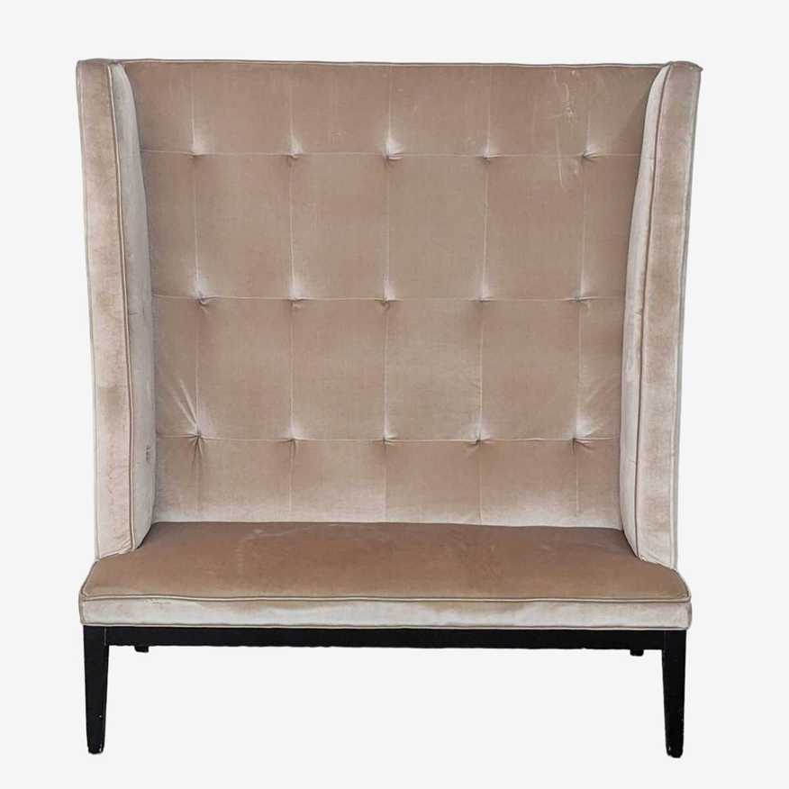 Contemporary  High-Back Velvet Loveseat Chair - image 0