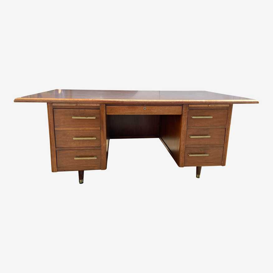 1970s Vintage Mid Century Modern Executive Desk - image 0