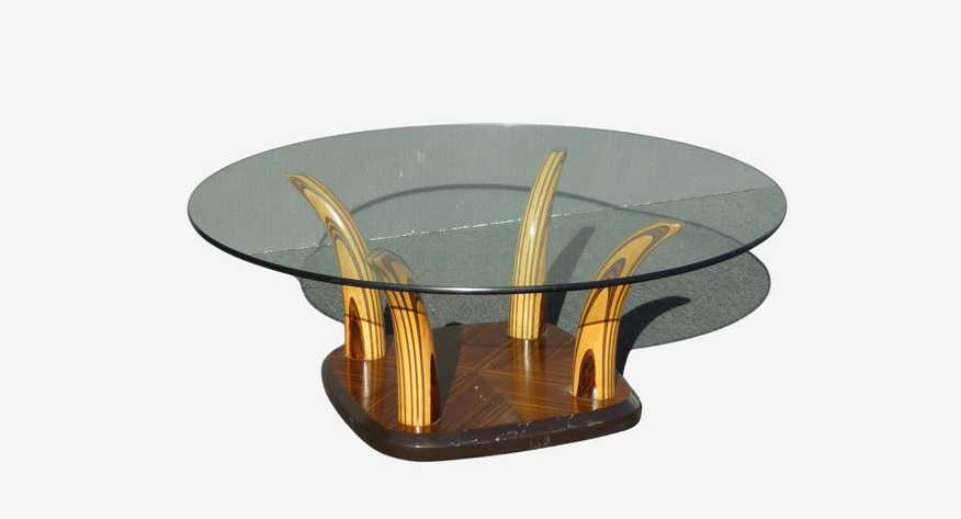 Vintage Henredon Tiger Wood Horn Cocktail Coffee Table by Henredon - image 0