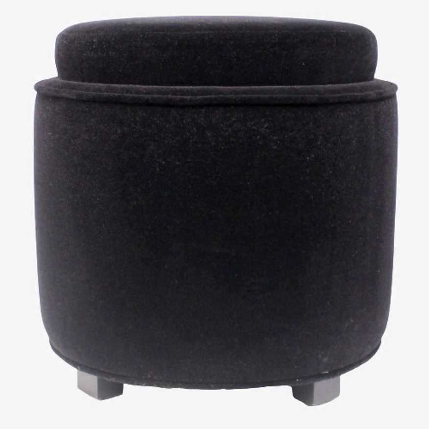 Black Velvet Ottoman - image 0