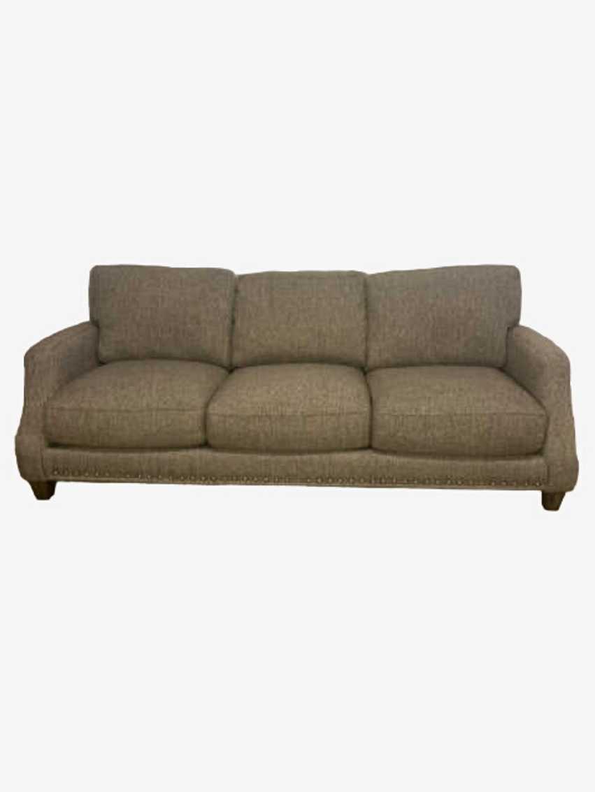 Tweed Upholstered Sofa with Nail Head Trim - image 0
