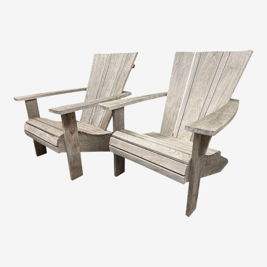 Vista for Crate & Barrel Adirondack Teak Chairs, Pair - image 0