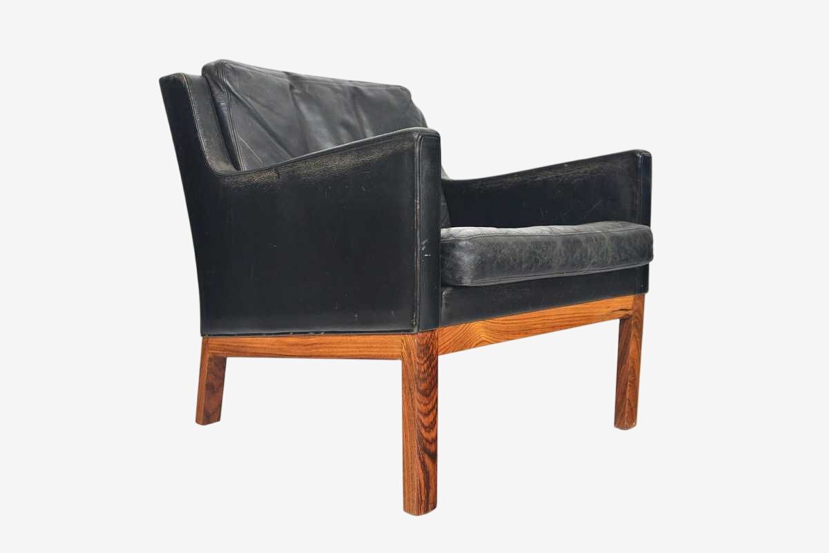 Kai lyngfeldt larsen lowback lounge chair in rosewood + black