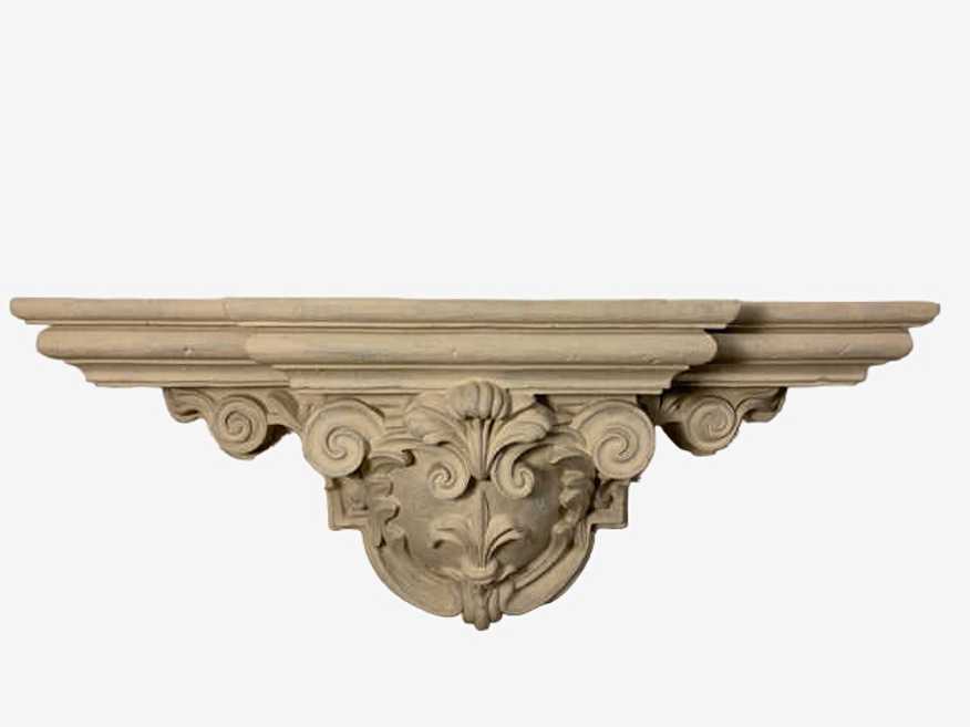 Large Custom Ivory Plaster Molded Shelf - image 0