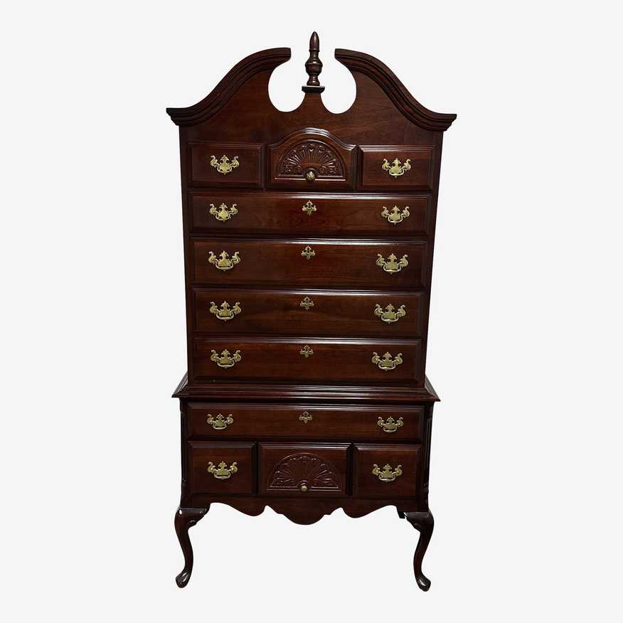 1980's Queen Anne Wooden Highboy Dresser - image 0