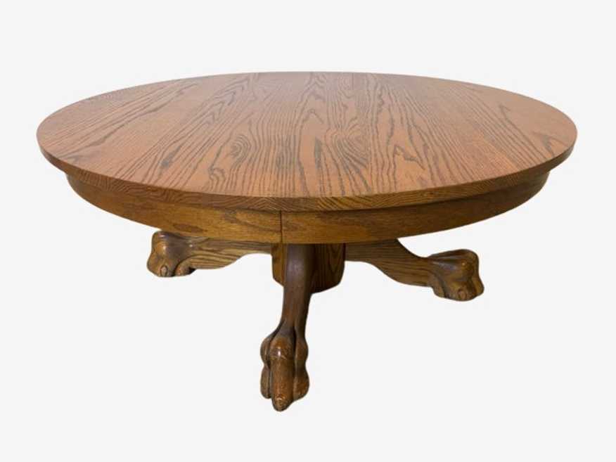 Round Wooden Coffee Table With Claw Feet - image 0