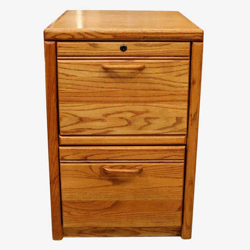 Oak 2 Drawer File Cabinet - image 0