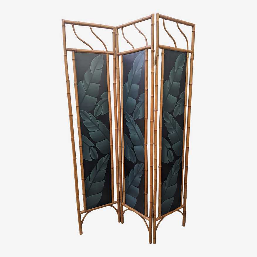 Coastal Bamboo Folding Room Divider Screen - image 0