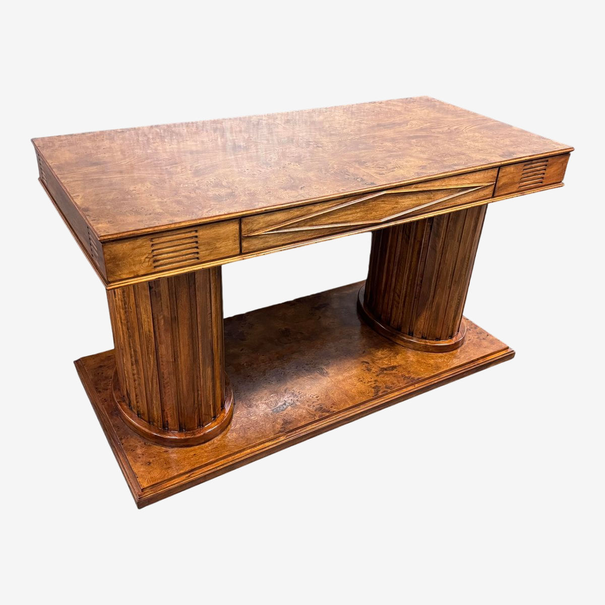 C. Mariani Antiques Custom Art Deco Burl Wood Library Table - $1499 ...