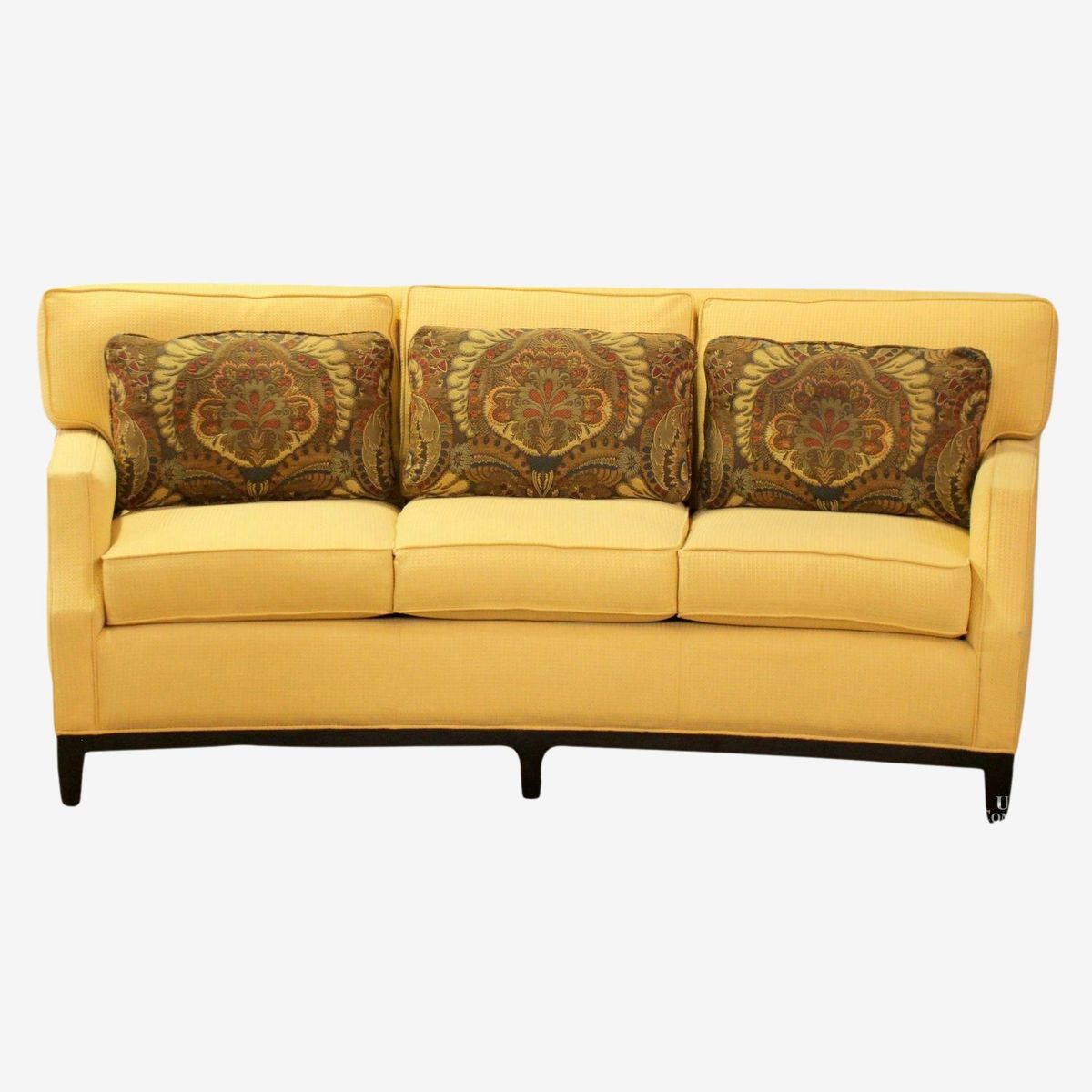 Fairfield Yellow Curved Sofa - Thumbnail 2
