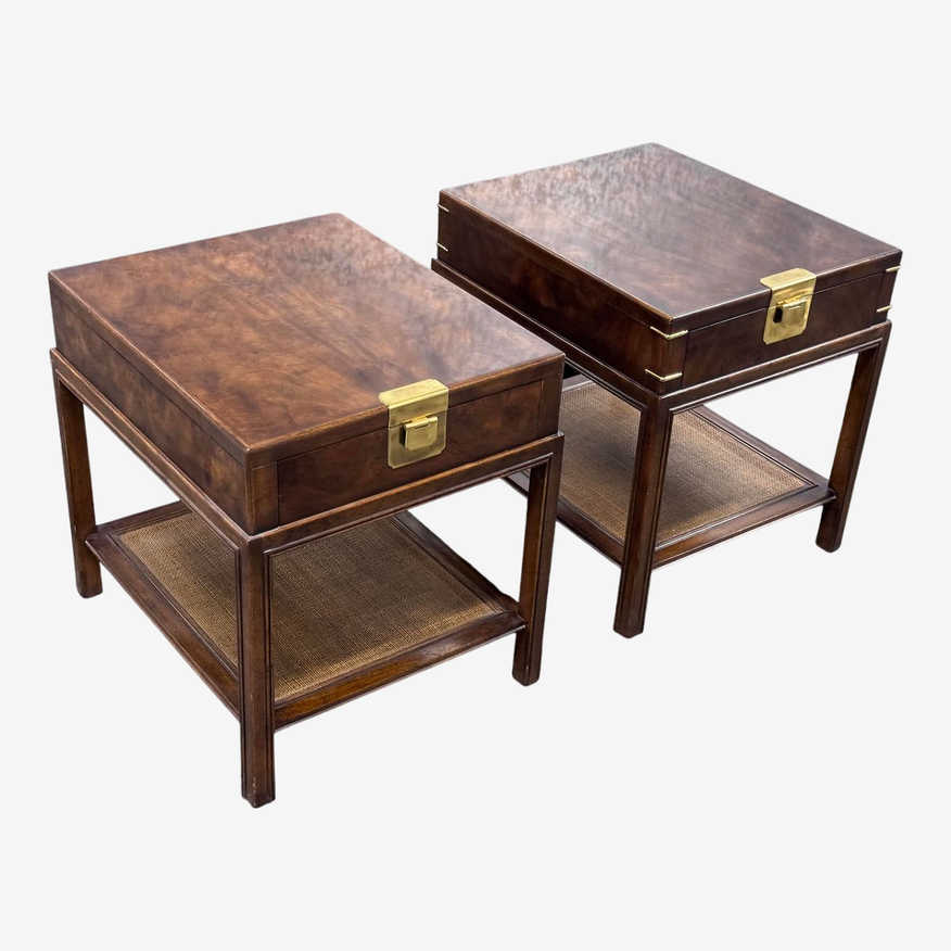 Vintage Drexel Heritage Burlwood Nightstands, a Pair - image 0