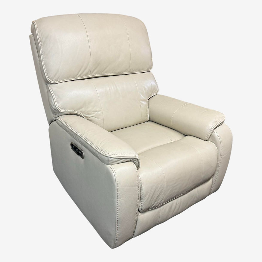 Barcalounger Ranier Ivory Leather Power Recliner - image 0