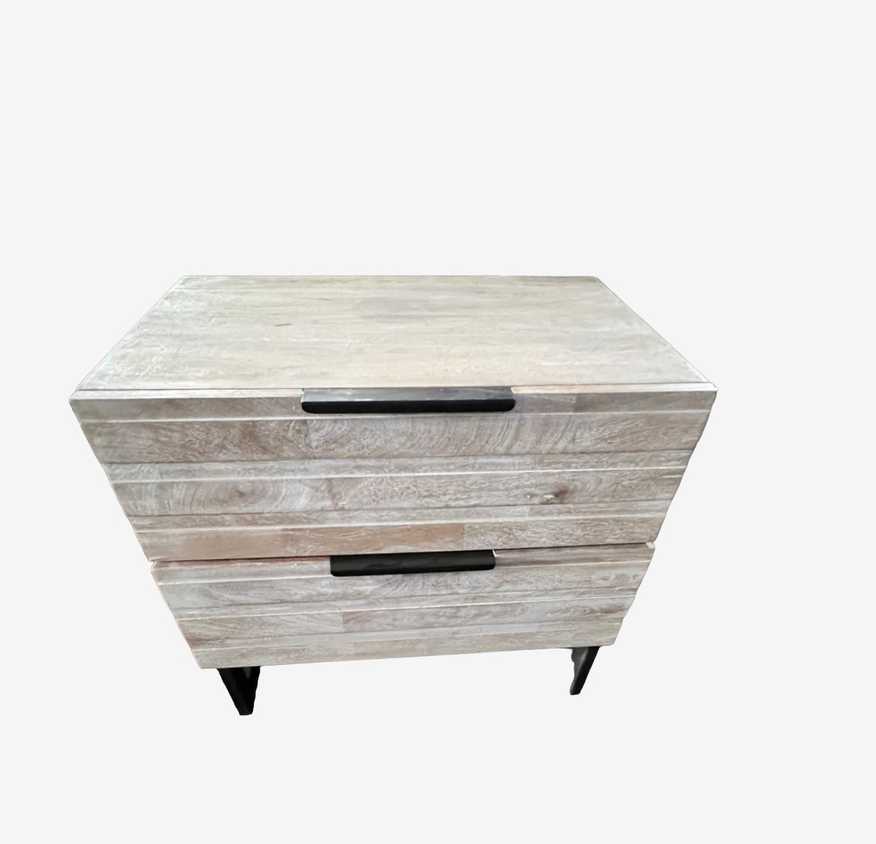 Pier 1 Imports 2-Drawer Wooden Antique white Nightstand- HOP104-1118-7 - image 0