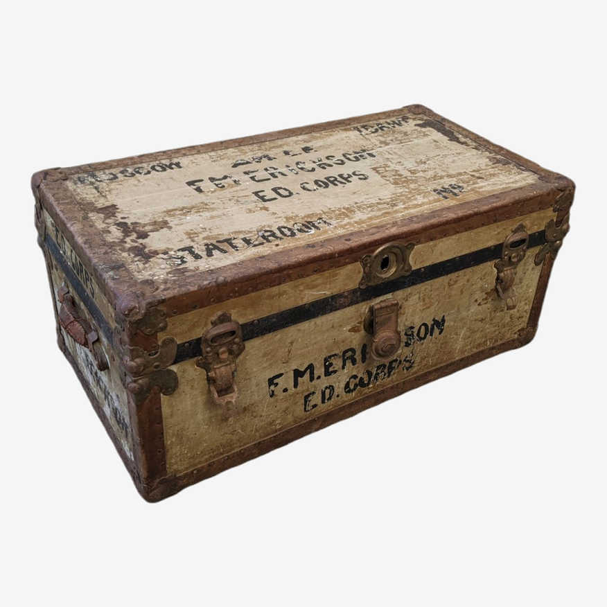 Antique Education Corps Foot Locker Chest - image 0