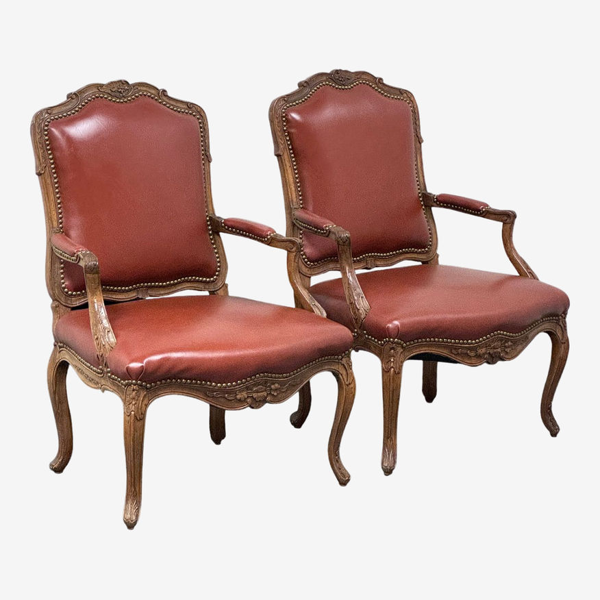 French Louis XV Style Arm Chairs, a Pair - image 0