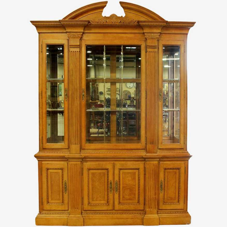 Maple Split Pediment China Cabinet - image 0