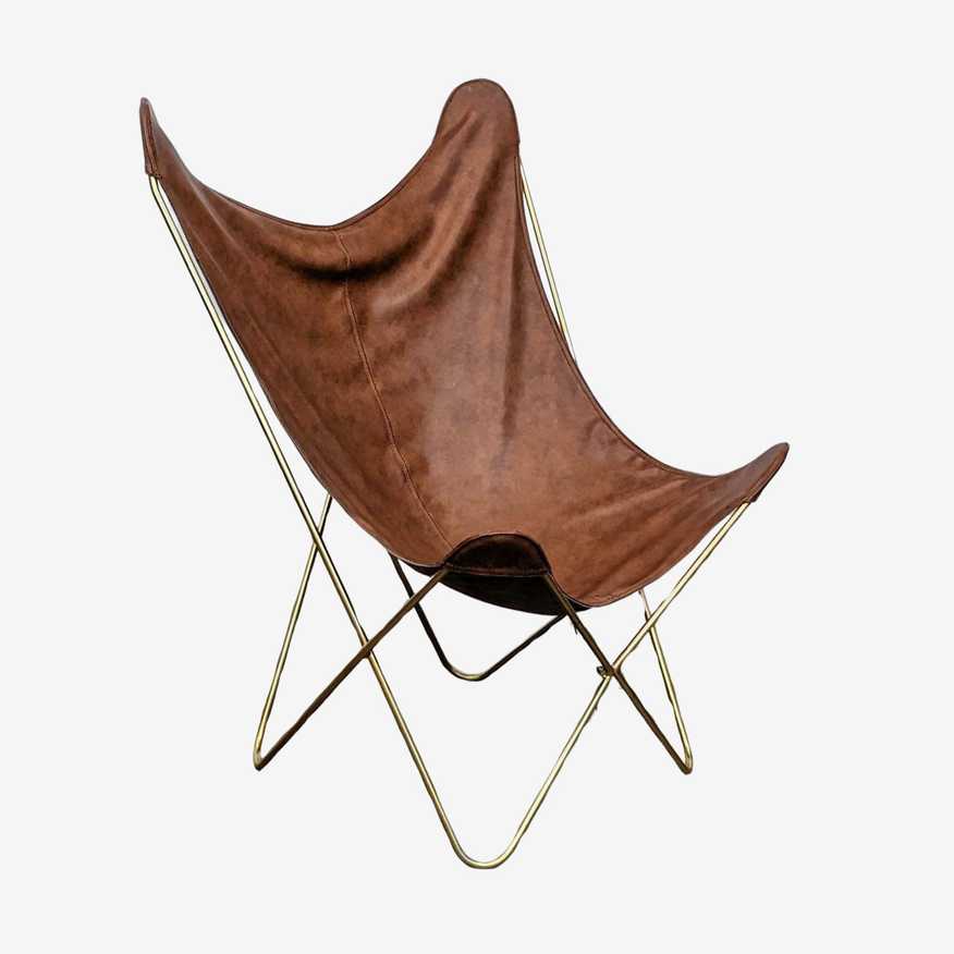 Pottery Barn Teen Leather Sling  Butterfly  Chair - image 0