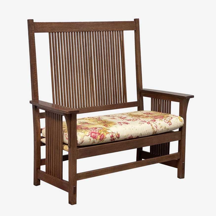 Stickley Furniture Oak Arts & Crafts Missions Arm Bench - image 0