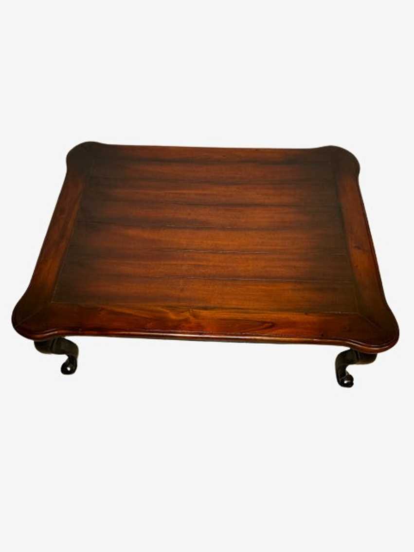 Dark Wood Coffee Table with Curved Legs - image 0