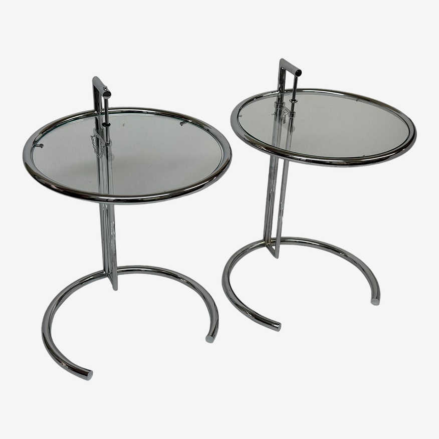 Eileen Gray E1027 Style Adjustable Side Tables, a Pair - image 0