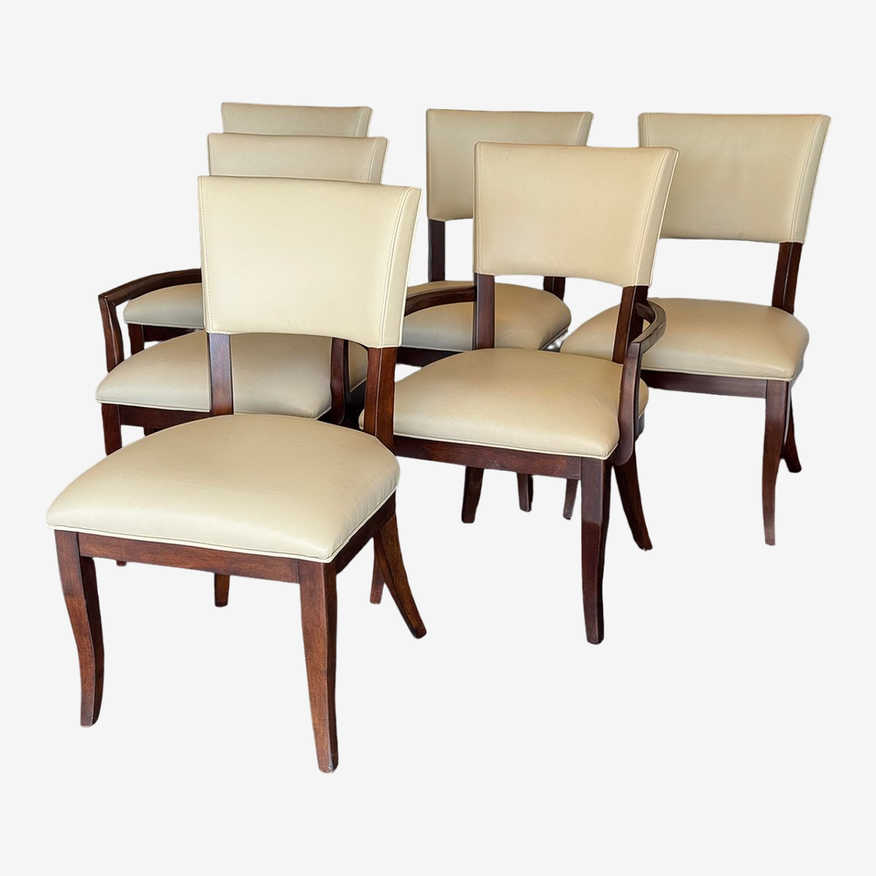 Bernhardt Transitional Leather Dining Chairs, Set of Six - image 0