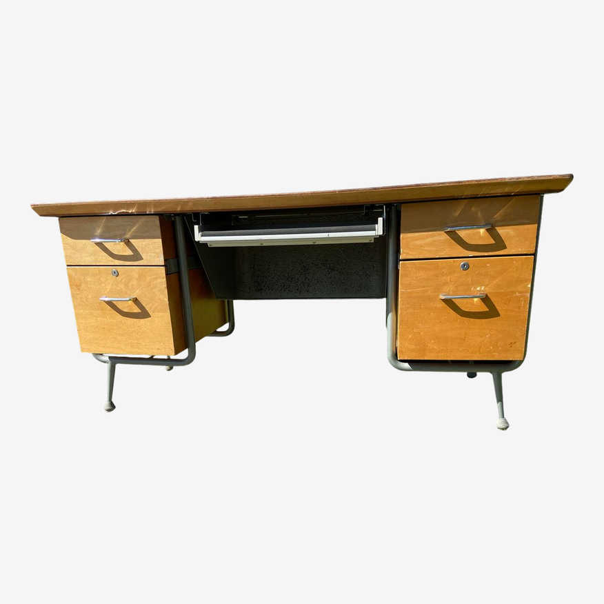 1960s Raymond Loewy for Brunswick Mid Century Modern Metal Desk - image 0