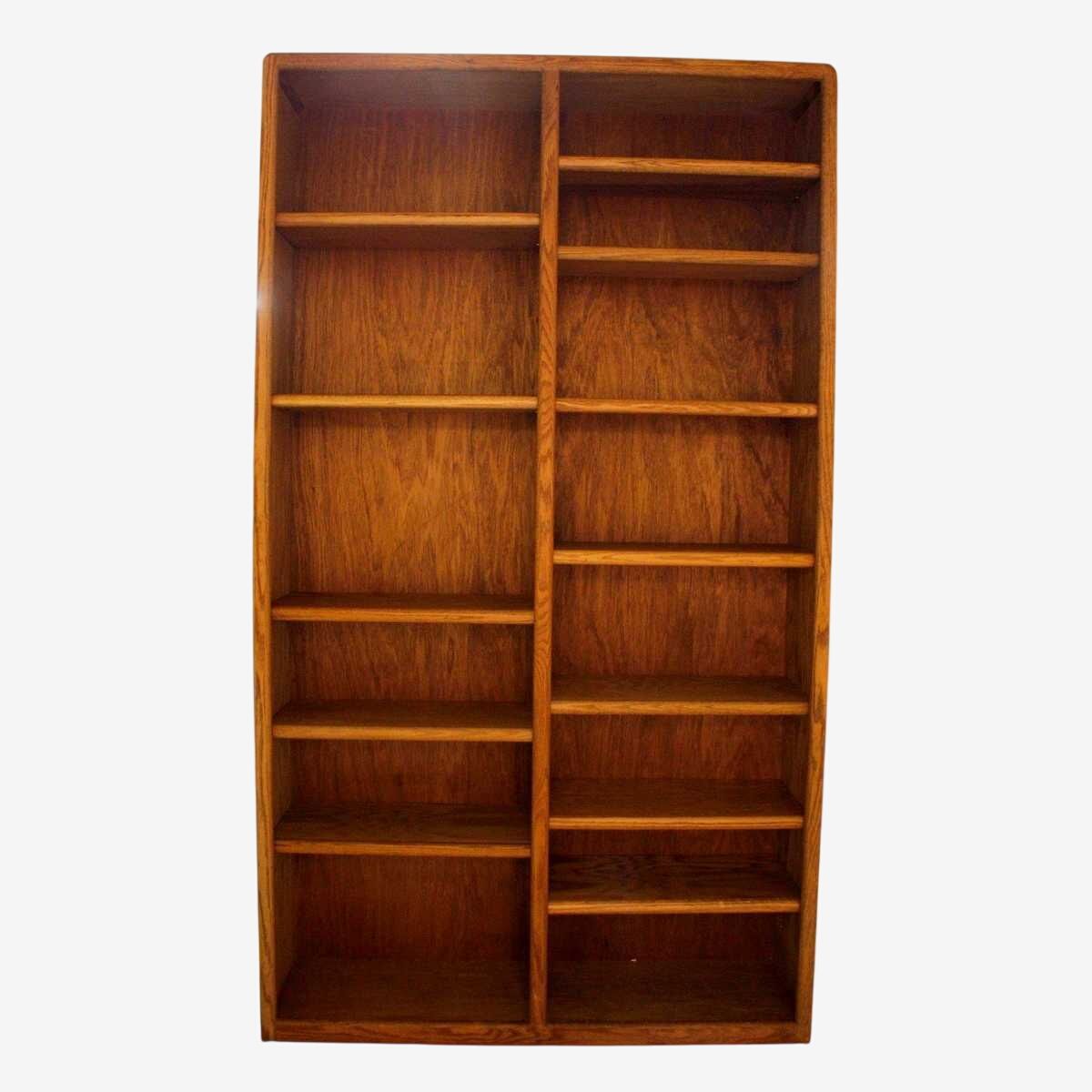 84'' Oak Double Bookshelf