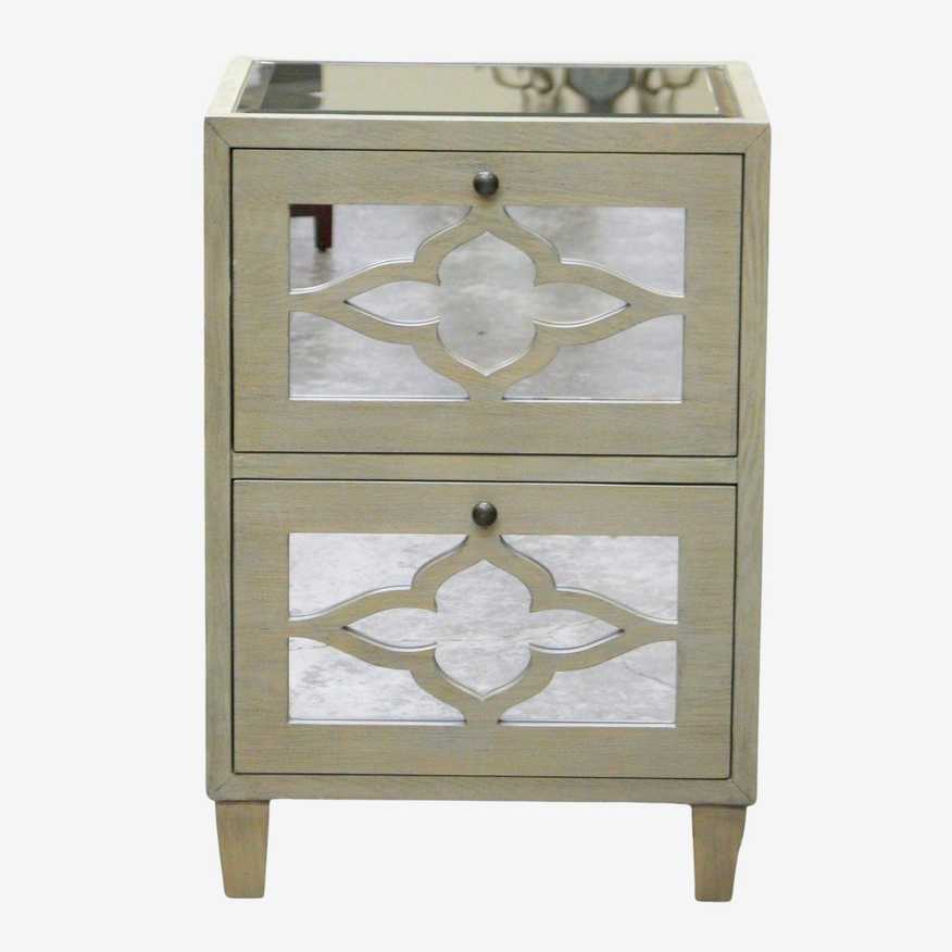 Mirrored 2 Drawer File Cabinet - image 0