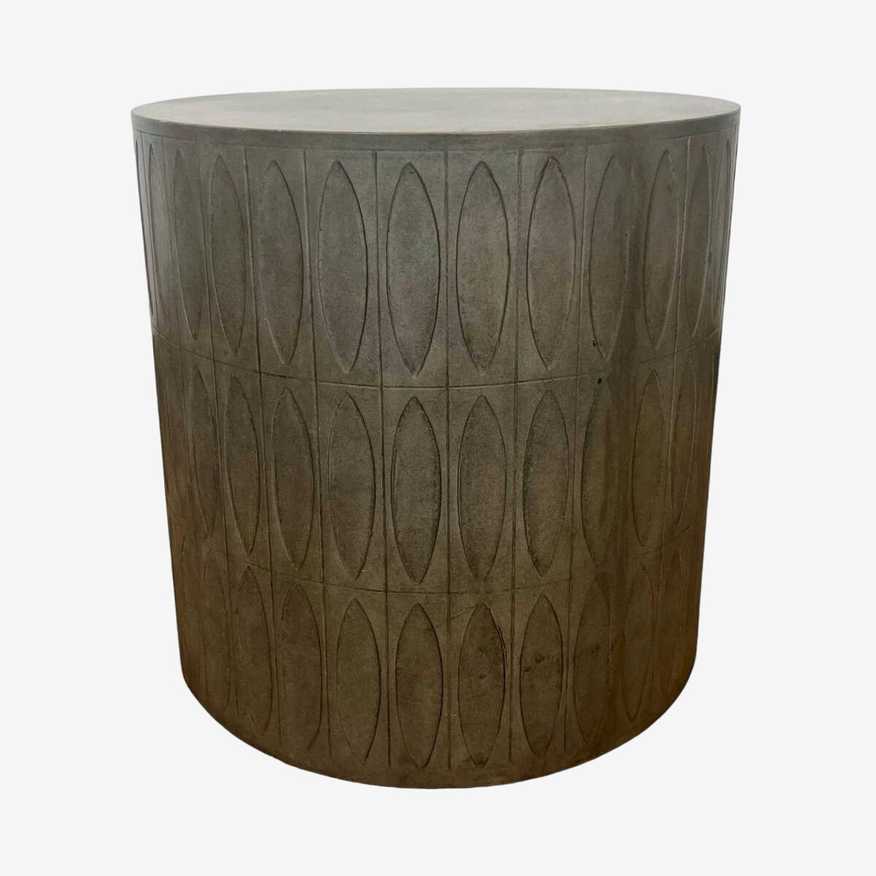 Patterned Drum Accent Table - image 0