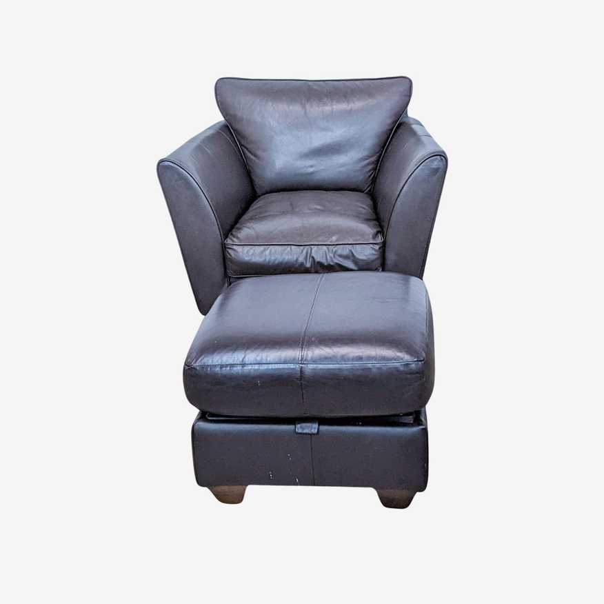 Marks & Spencer Contemporary Leather Armchair with Ottoman - image 0