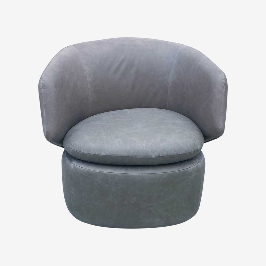 West Elm Crescent Leather Swivel Chair  - image 0