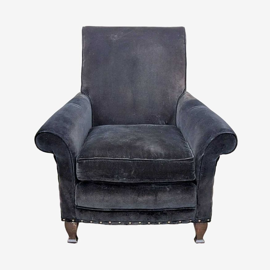 Michael Thomas Black Velvet Lounge Chair - image 0